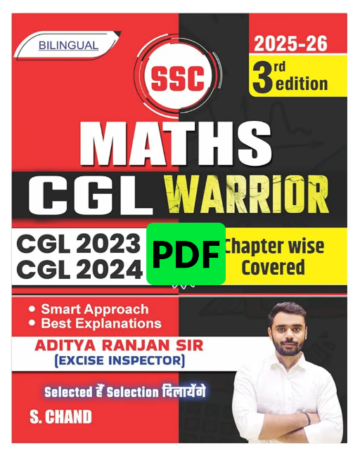 Aditya Ranjan Sir SSC CGL Warrior Maths 3rd Edition (2025 - 2026) With CGL 2023 & 2024 All TCS MCQs|Tier 1 & 2 (English & Hindi Medium|Bilingual)
