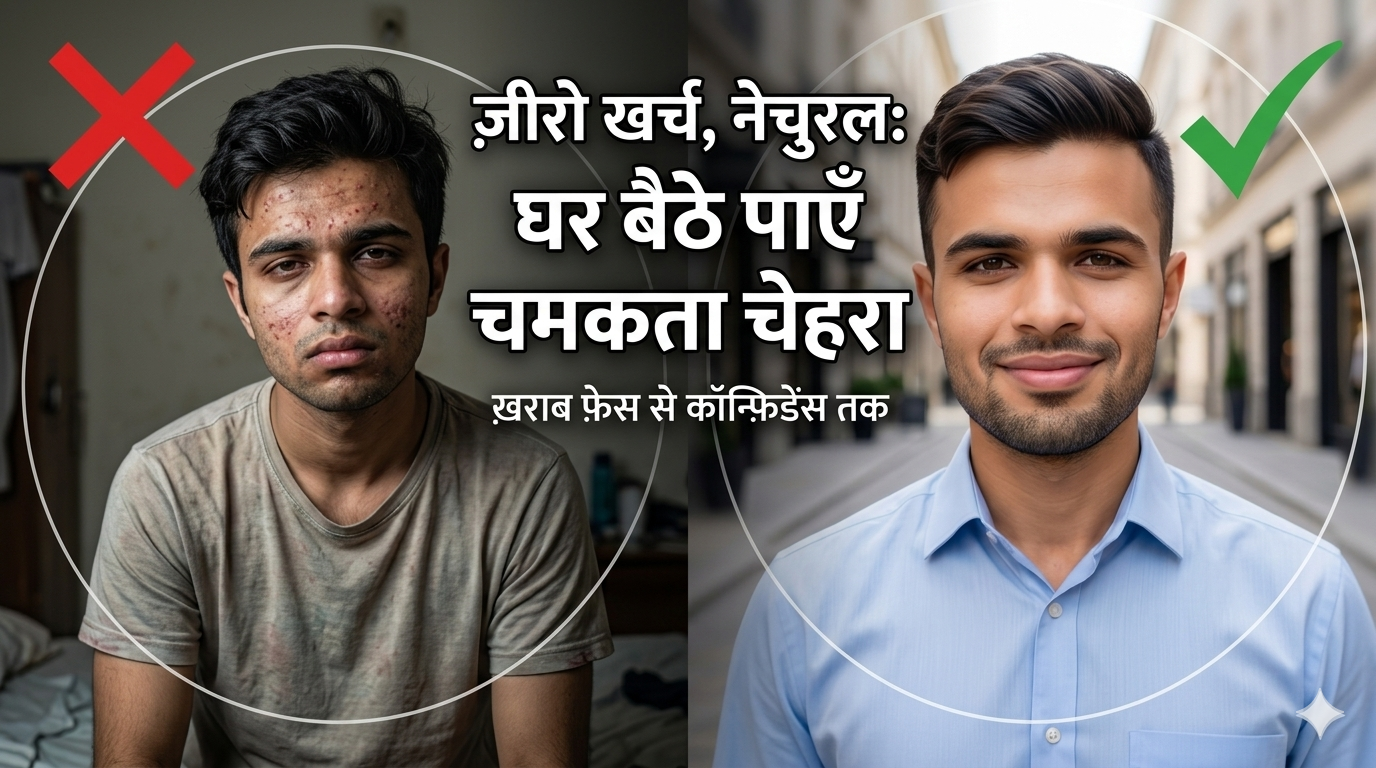 100% नेचुरल तरीक़ा: घर बैठे पाएँ चमकता और साफ़ चेहरा (ज़ीरो ख़र्च)